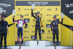 Podium: race winner Max Fewtrell, R-Ace Gp, second place Logan Sargeant, R-Ace GP, third place Yifei Ye, Josef Kaufmann Racing