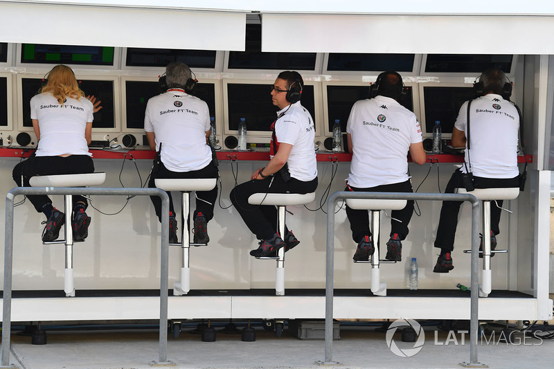 Le muret des stands Sauber