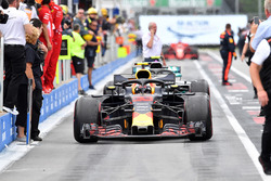 Max Verstappen, Red Bull Racing RB14 arrives in parc ferme