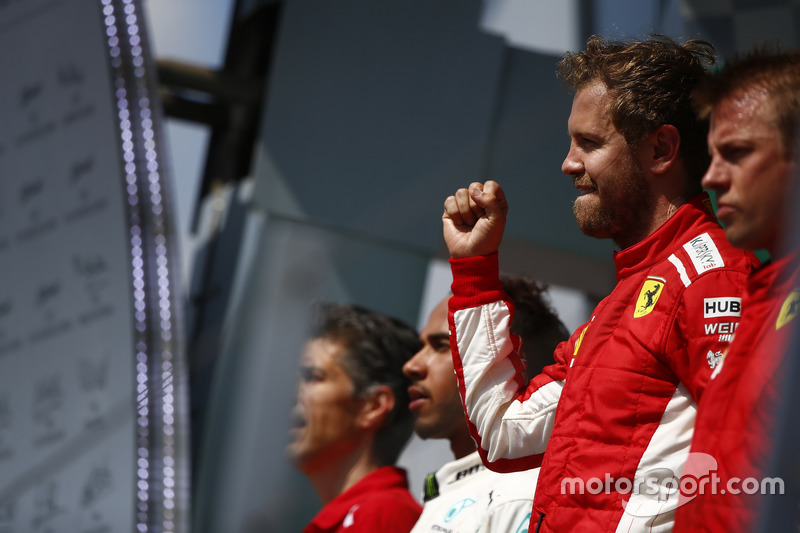 El ganador: Sebastian Vettel, Ferrari