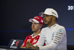 Race winner Lewis Hamilton, Mercedes AMG F1, second place Sebastian Vettel, Ferrari