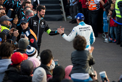 Sébastien Buemi, Renault e.Dams, celebrates at the podium
