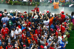 Sebastian Vettel, Ferrari, signs autographs for fans