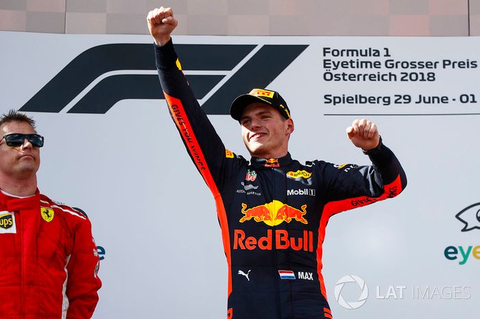 Kimi Raikkonen, Ferrari yMax Verstappen, Red Bull Racing