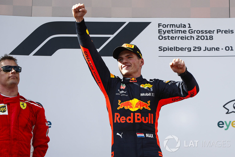 Kimi Raikkonen, Ferrari yMax Verstappen, Red Bull Racing