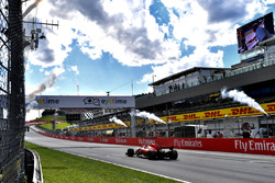 Sebastian Vettel, Ferrari SF71H crosses the line