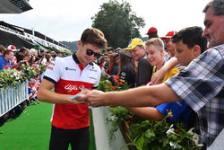 Charles Leclerc, Sauber signs autographs for the fans