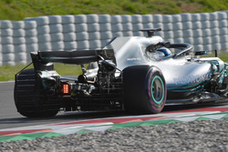 Valtteri Bottas, Mercedes-AMG F1 W09 met aerosensor op de achtervleugel