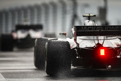 Romain Grosjean, Haas F1 Team VF-18 on intermediate tyres