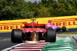 Sebastian Vettel, Ferrari SF71H fait des étincelles