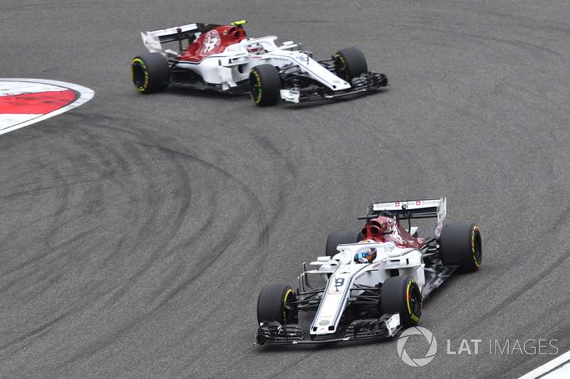 Marcus Ericsson, Sauber C37 and Charles Leclerc, Sauber C37