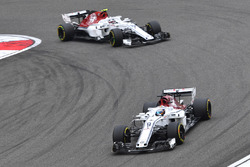 Marcus Ericsson, Sauber C37 and Charles Leclerc, Sauber C37