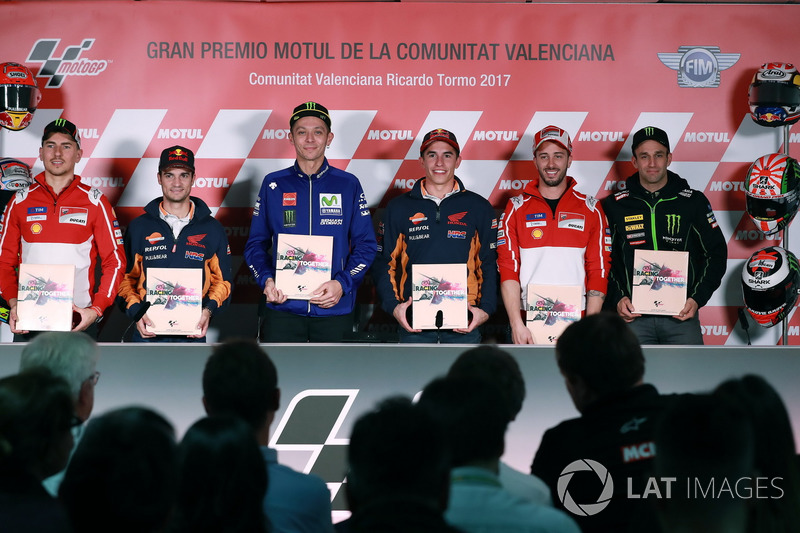 Jorge Lorenzo, Ducati Team, Dani Pedrosa, Repsol Honda Team, Valentino Rossi, Yamaha Factory Racing, Dani Pedrosa, Repsol Honda Team, Andrea Dovizioso, Ducati Team, Johann Zarco, Monster Yamaha Tech 3
