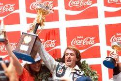 Podium: race winner Jacques Laffite, Ligier