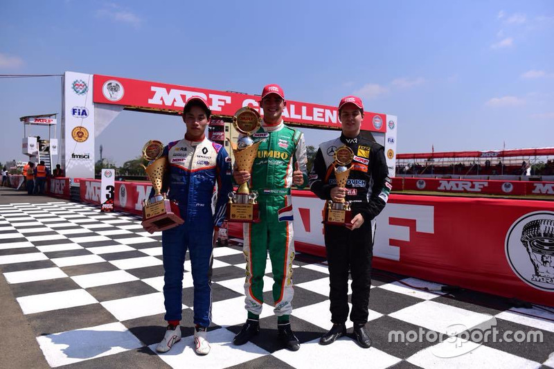 Podium Race 1: Rinus van Kalmthout, Presley Martono, Felipe Drugovich