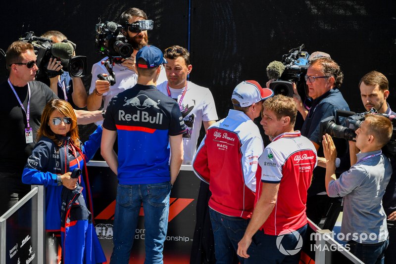 Daniil Kvyat, Toro Rosso and Kimi Raikkonen, Alfa Romeo Racing speak to the media