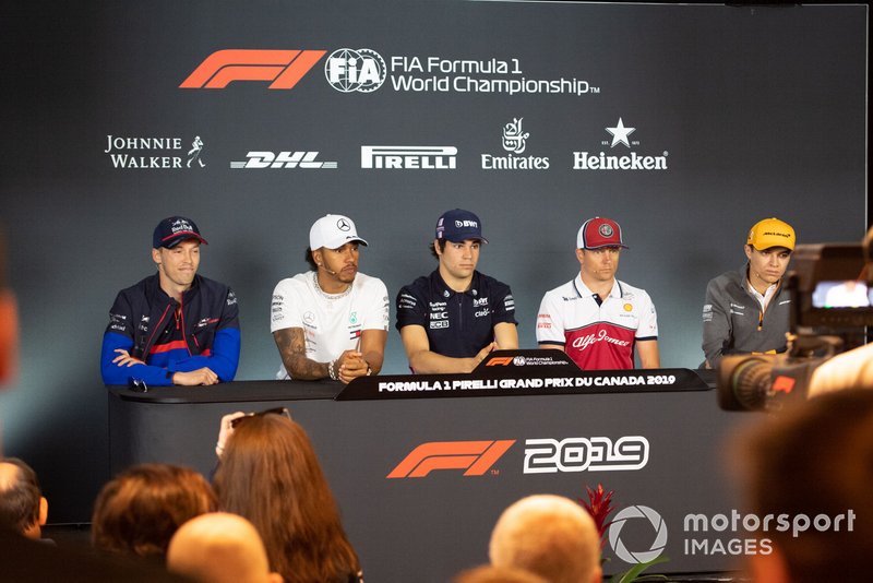 Daniil Kvyat, Toro Rosso, Lewis Hamilton, Mercedes AMG F1, Lance Stroll, Racing Point, Kimi Raikkonen, Alfa Romeo Racing et Lando Norris, McLaren
