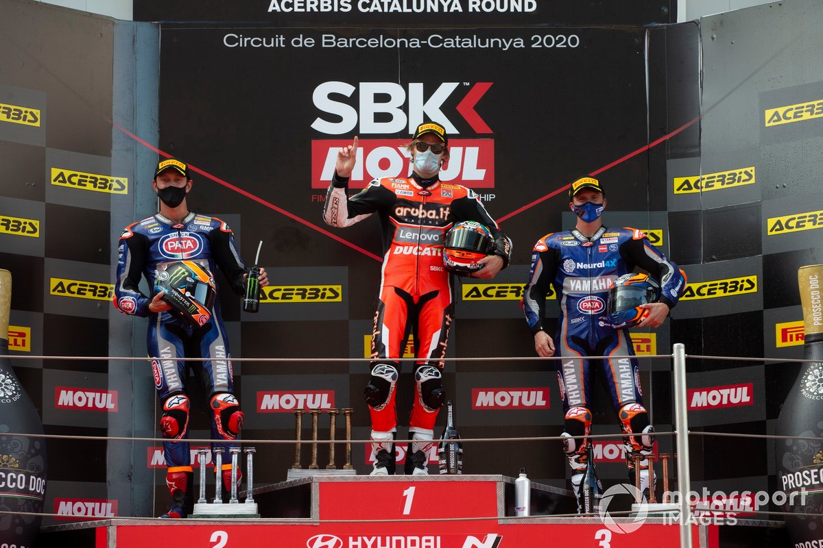 Michael van Der Mark, Pata Yamaha, Chaz Davies, ARUBA.IT Racing Ducati, Garrett Gerloff, GRT Yamaha