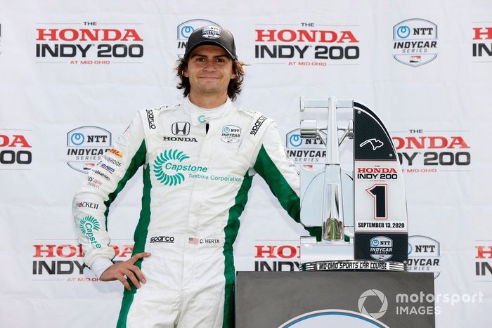 Podio: ganador Colton Herta, Andretti Harding Steinbrenner Autosport Honda
