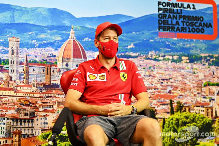 Sebastian Vettel, Ferrari en la conferencia de prensa