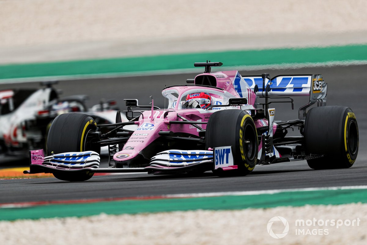 Sergio Pérez, Racing Point RP20, Romain Grosjean, Haas VF-20