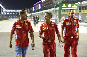 Sebastian Vettel, Ferrari walks the track