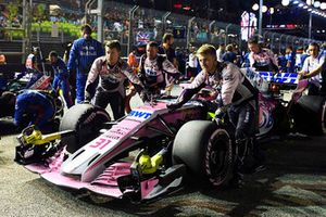 Esteban Ocon, Racing Point Force India VJM11 on the grid 