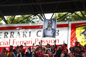 Ferrari fans send a message to Lewis Hamilton after the team lock out the front row in Qualifying