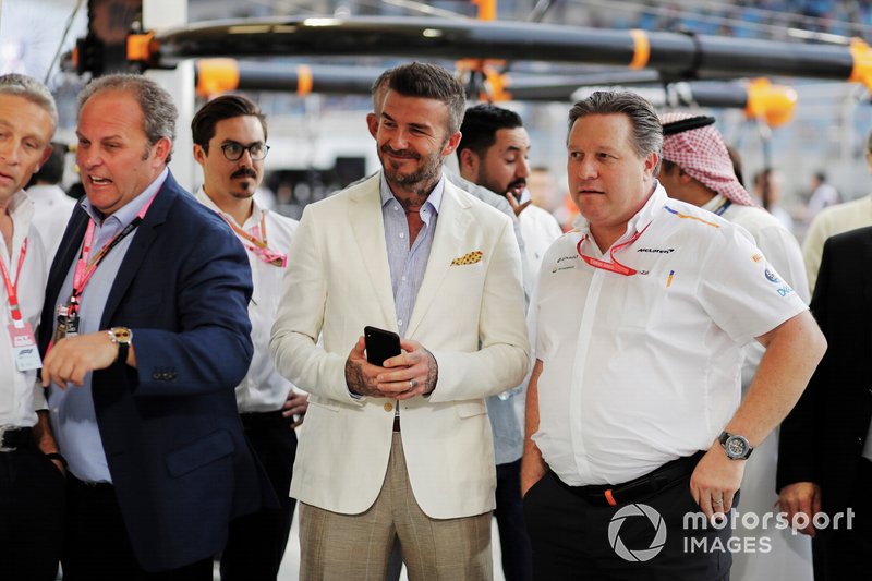 David Beckham con Zak Brown, Director Ejecutivo de McLaren