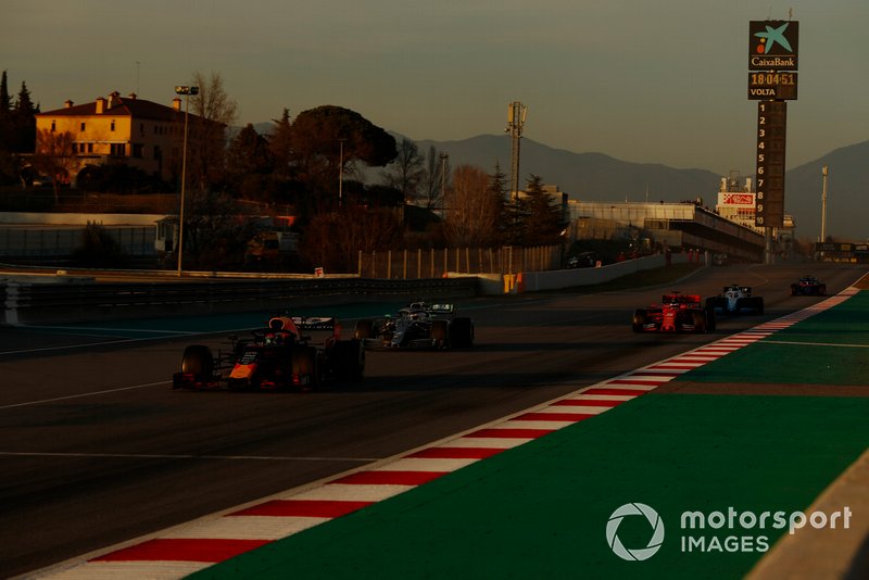 Pierre Gasly, Red Bull Racing RB15, Valtteri Bottas, Mercedes-AMG F1 W10 et Sebastian Vettel, Ferrari SF90