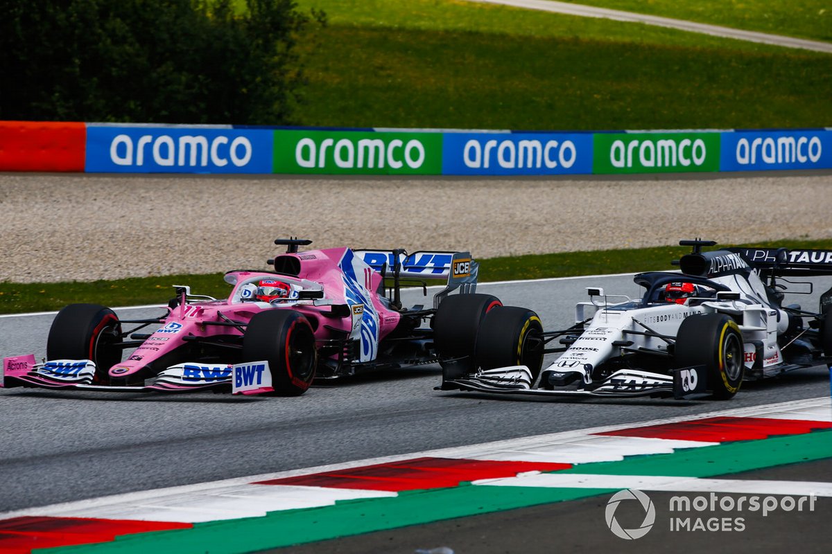 Sergio Pérez, Racing Point RP20, Daniil Kvyat, AlphaTauri AT01