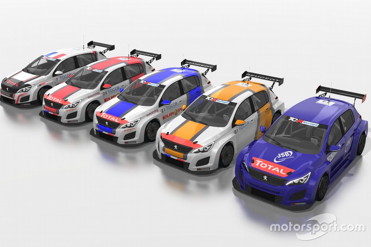 Stéphane Ventaja, Jimmy Clairet, Teddy Clairet, Aurélien Comte, Julien Briché, Team Clairet Sport, JSB Compétition, DG Sport Compétition, Peugeot 308 TCR
