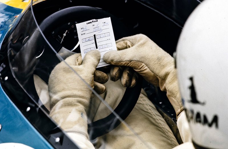Jack Brabham, Brabham looks at data in the car
