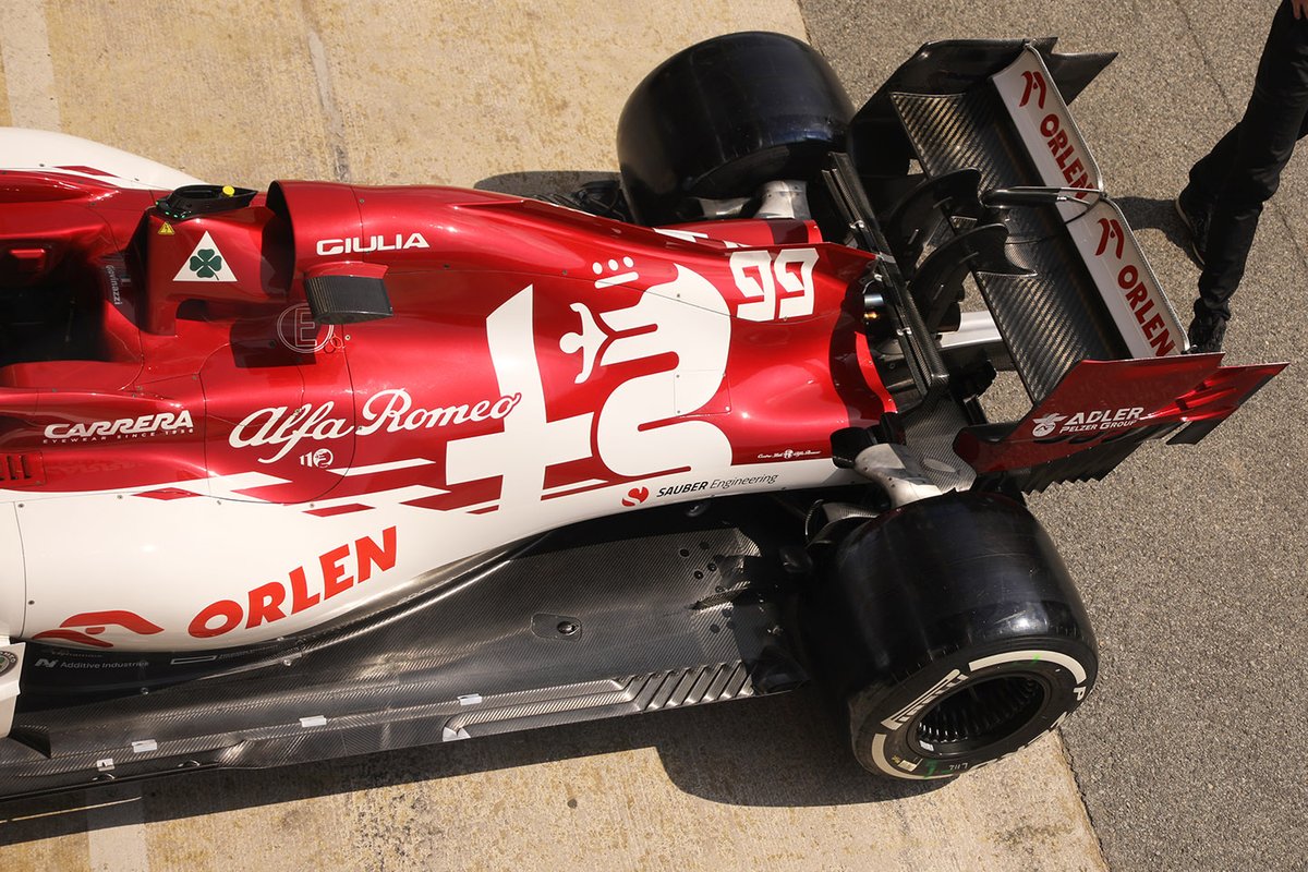 Detalle de alerón trasero del Alfa Romeo Racing C39