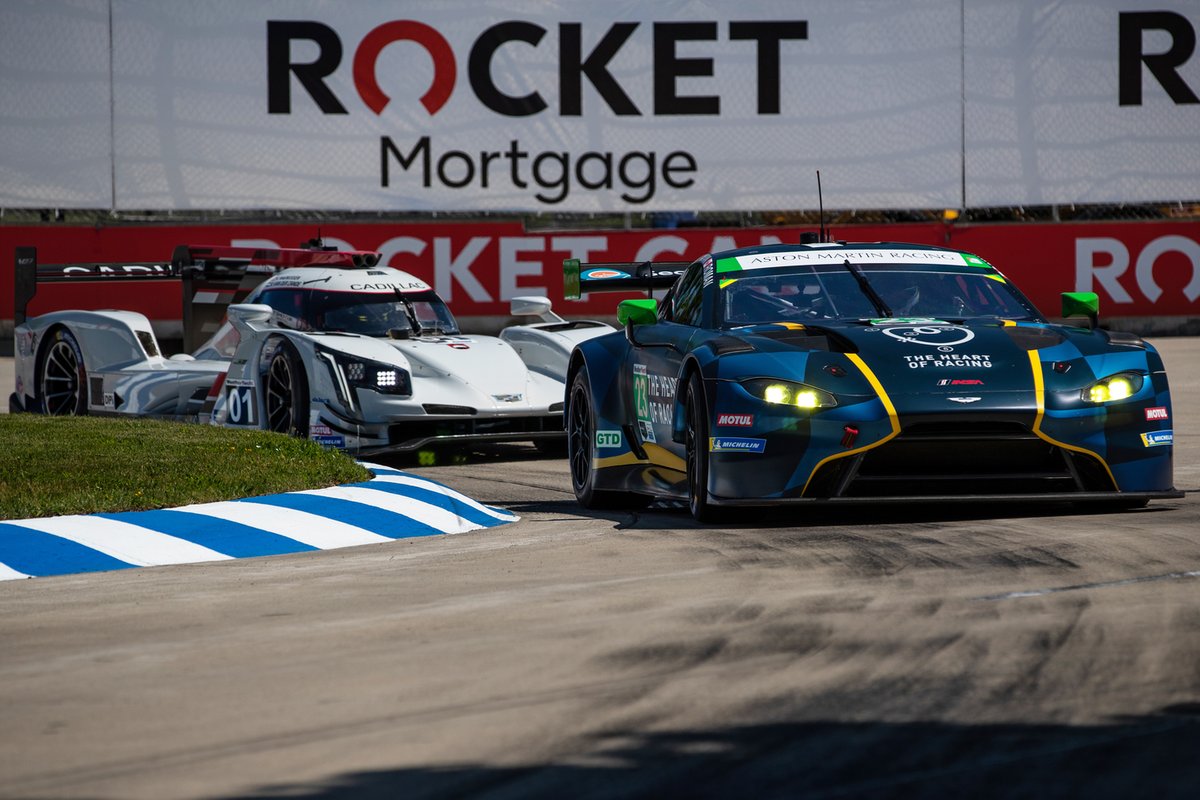 #23 Heart of Racing Team Aston Martin Vantage GT3, GTD: Ross Gunn, Roman De Angelis, #01 Chip Ganassi Racing Cadillac DPi: Renger van der Zande, Kevin Magnussen