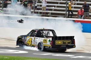 Race winner John Hunter Nemechek, Kyle Busch Motorsports, Toyota Tundra ROMCO