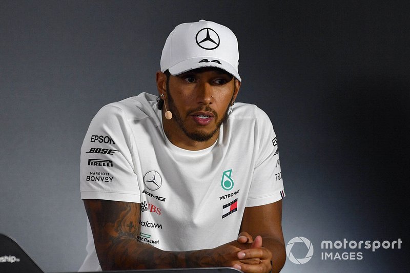 Lewis Hamilton, Mercedes AMG F1, terzo classificato, alla Press Conference