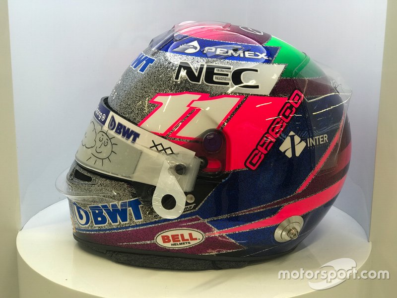 New helmet of Sergio Perez, Racing Point 