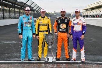 Kyle Busch, Joe Gibbs Racing, Toyota Camry M&M's, Erik Jones, Joe Gibbs Racing, Toyota Camry STANLEY, Martin Truex Jr., Joe Gibbs Racing, Toyota Camry AOI and Denny Hamlin, Joe Gibbs Racing, Toyota Camry FedEx Express