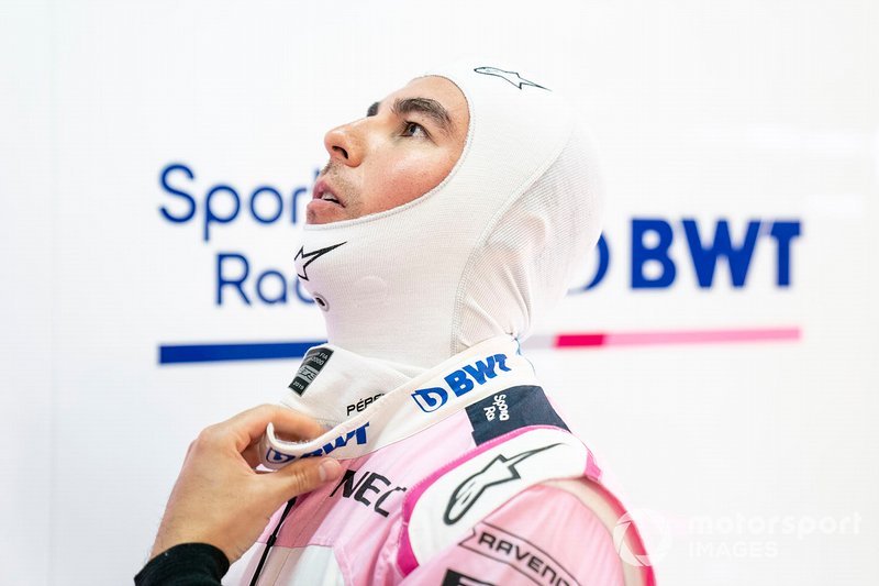 Sergio Perez, Racing Point in the garage