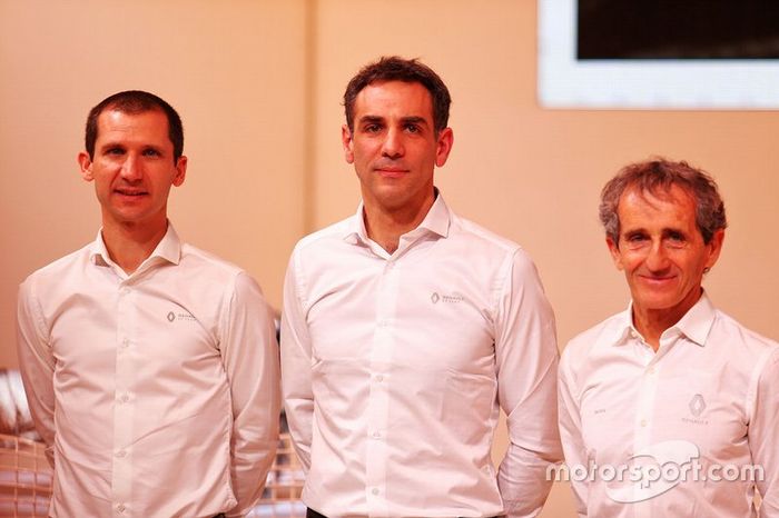 Remi Taffin, Renault Sport F1 Engine Technical Director; Cyril Abiteboul, Renault Sport F1 Managing Director; Alain Prost, Renault F1 Team Non-Executive Director