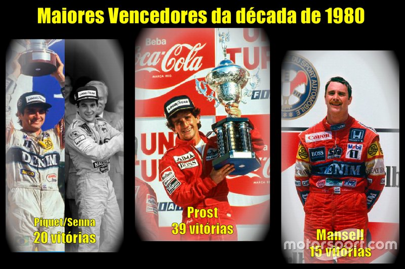 Os maiores vencedores da década de 1980 da Fórmula 1