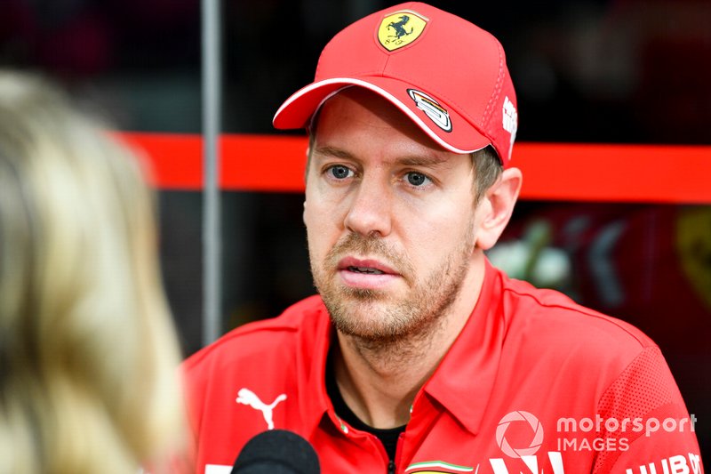Sebastian Vettel, Ferrari speaks to the media