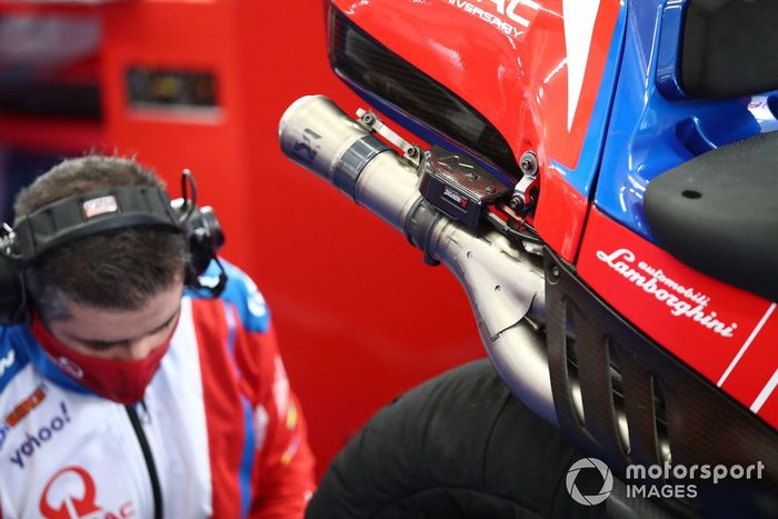 Detalle de la moto del Pramac Racing