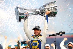 Chase Elliott, Hendrick Motorsports, Chevrolet Camaro NAPA Auto Parts, celebrates after winning the 2020 Nascar Cup Series Championship