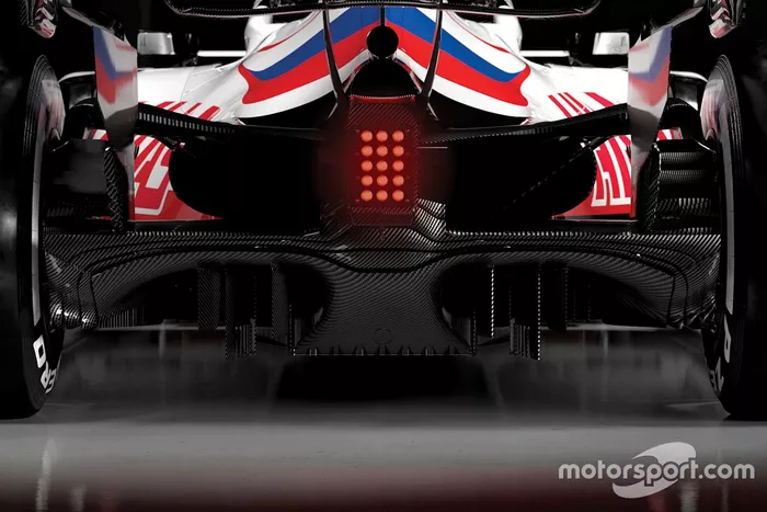 Detalle de la parte trasera del Haas VF-21