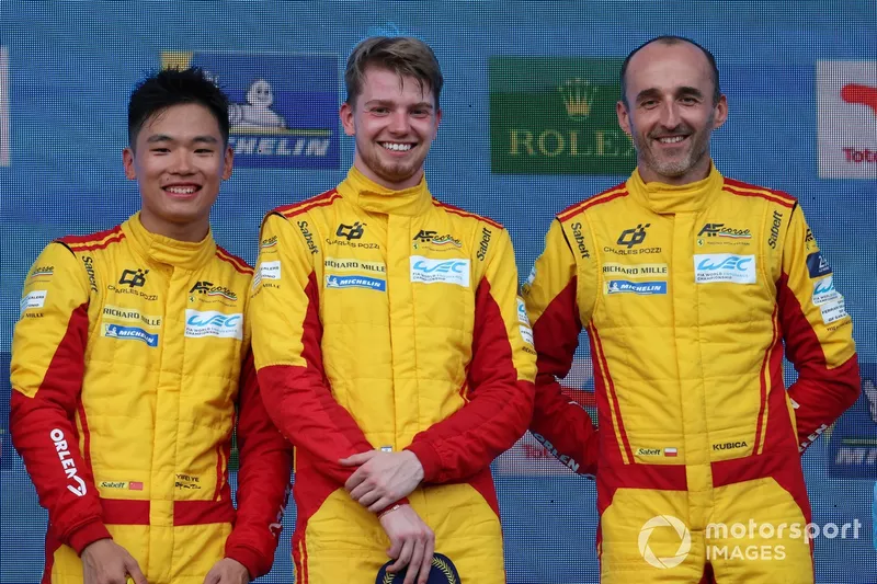Podium : Vainqueur de la course #83 AF Corse Ferrari 499P : Robert Kubica, Robert Shwartzman, Yifei Ye