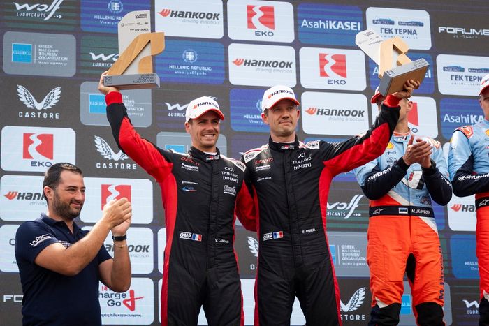 Podium: third place Sébastien Ogier, Vincent Landais, Toyota Gazoo Racing WRT Toyota GR Yaris Rally1