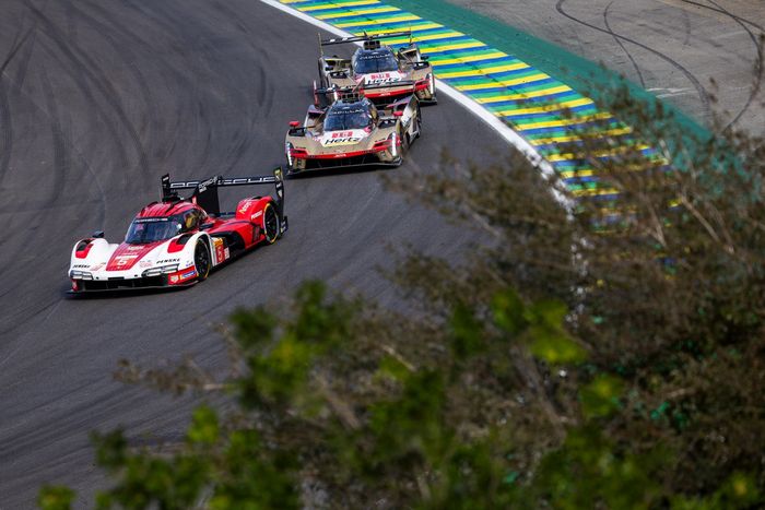 #5 Porsche Penske Motorsport Porsche 963: Julien Andlauer, Michael Christensen, #12 Cadillac Hertz Team Jota Cadillac V-Series.R: Alex Lynn, Norman Nato, Will Stevens, #38 Cadillac Hertz Team Jota Cadillac V-Series.R: Earl Bamber, Sebastien Bourdais, Jens