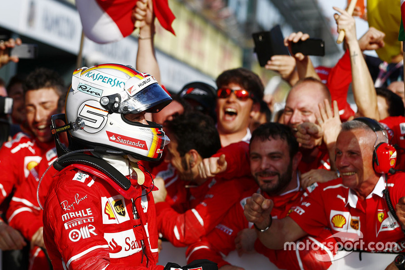 Race winner Sebastian Vettel, Ferrari